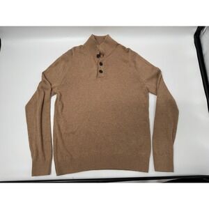 Banana Republic M Brown Button Mock Neck Sweater Size L